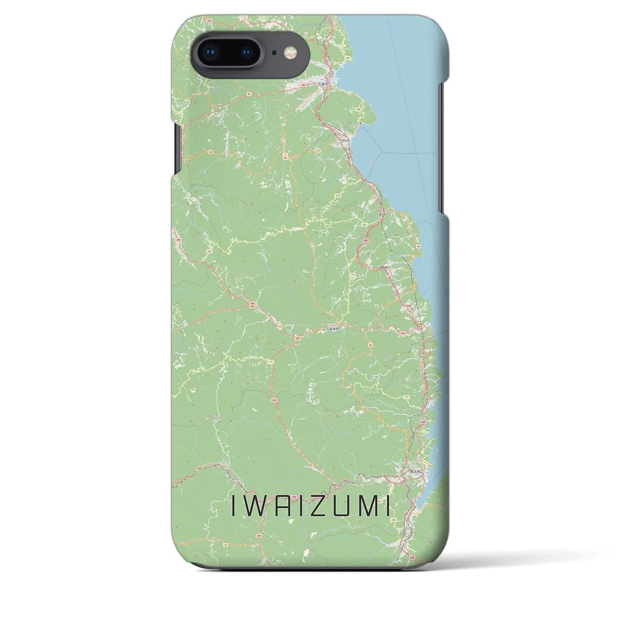 【岩泉(岩手県)】地図柄iPhoneケース(バックカバータイプ)