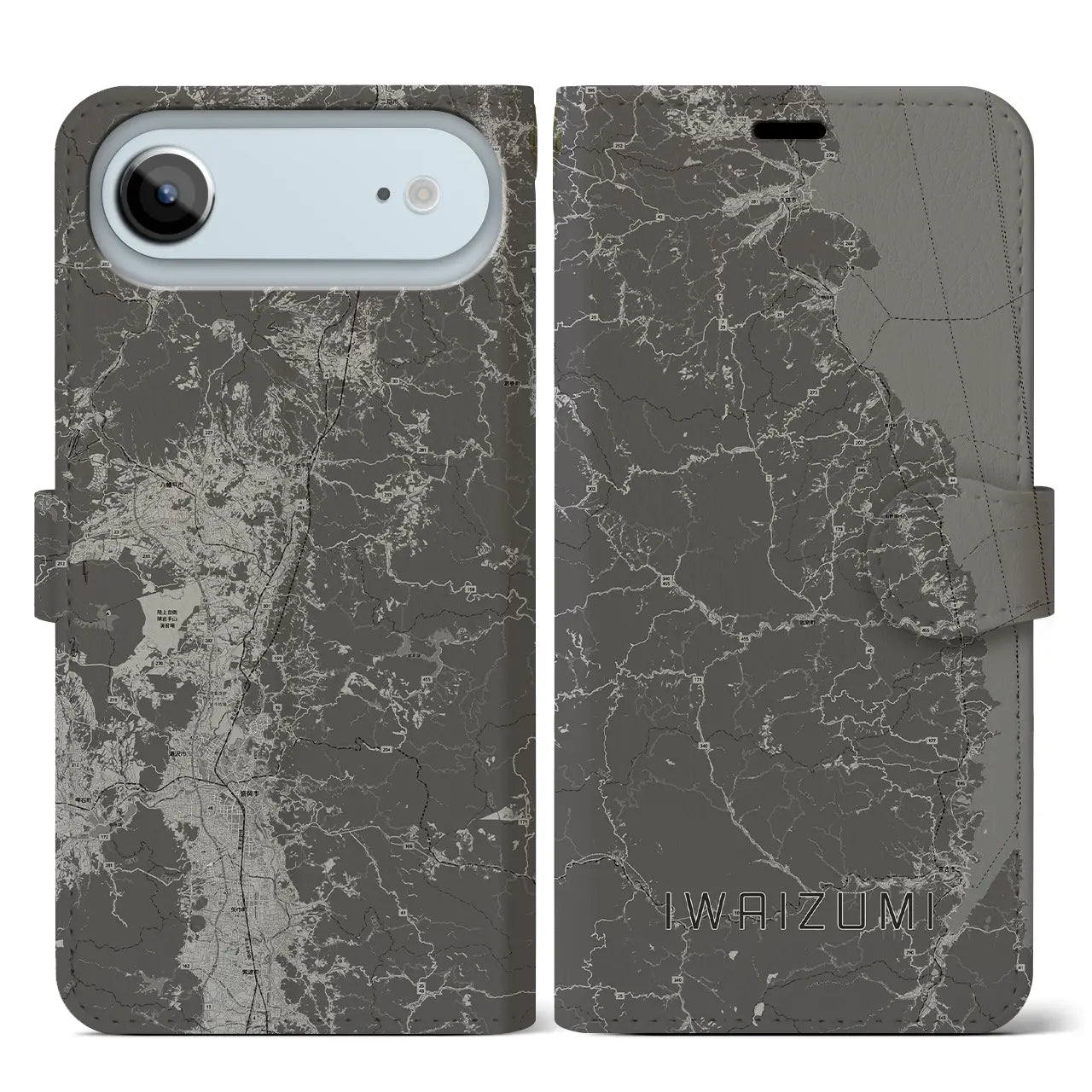 【岩泉(岩手県)】地図柄iPhoneケース(手帳タイプ)