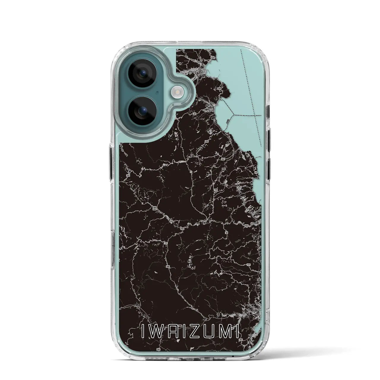 【岩泉(岩手県)】地図柄iPhoneケース(MagSafeタイプ)モノトーン・iPhone 16 Pro 用