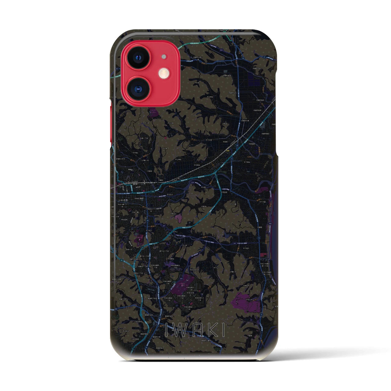 【いわき(福島県)】地図柄iPhoneケース(バックカバータイプ)