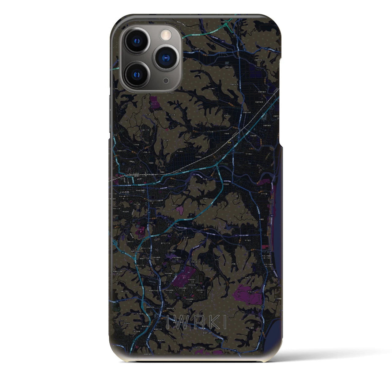 【いわき(福島県)】地図柄iPhoneケース(バックカバータイプ)