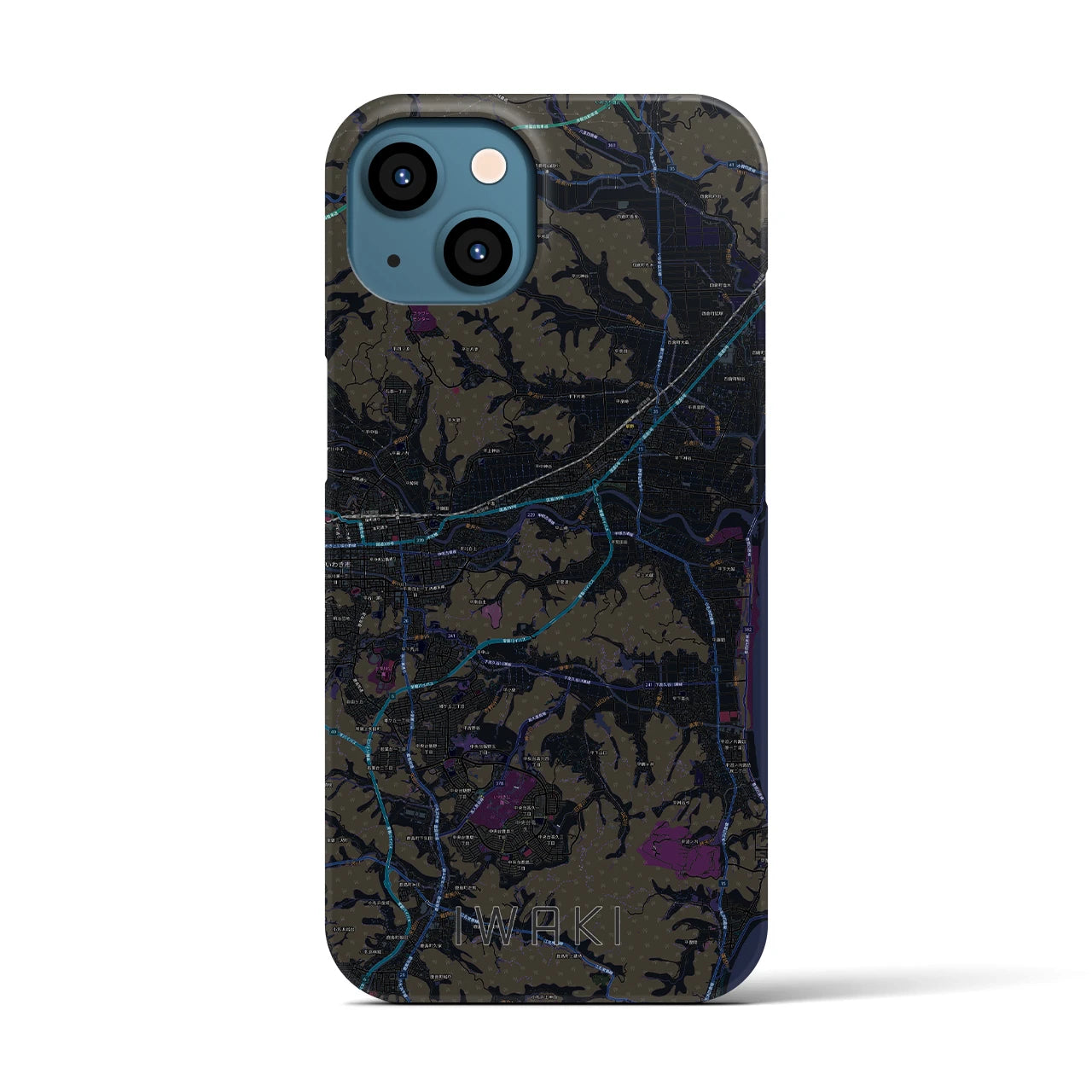 【いわき(福島県)】地図柄iPhoneケース(バックカバータイプ)