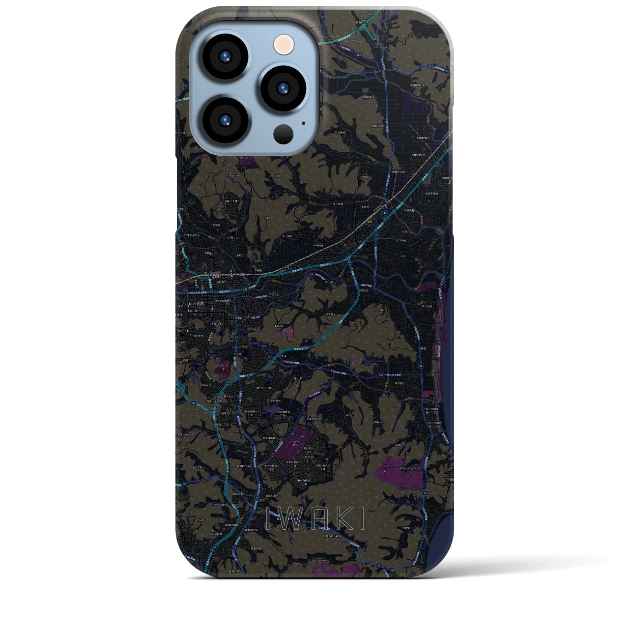 【いわき(福島県)】地図柄iPhoneケース(バックカバータイプ)