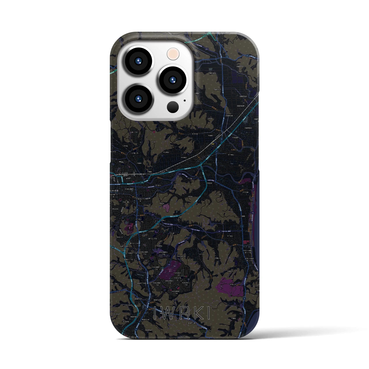 【いわき(福島県)】地図柄iPhoneケース(バックカバータイプ)