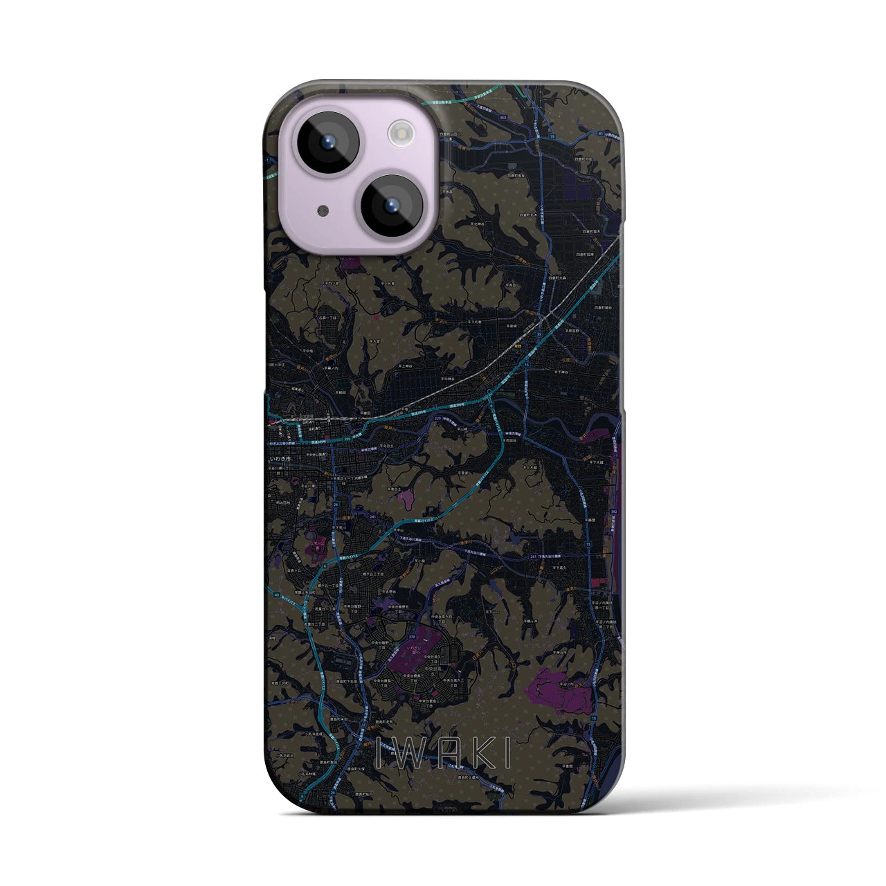 【いわき(福島県)】地図柄iPhoneケース(バックカバータイプ)