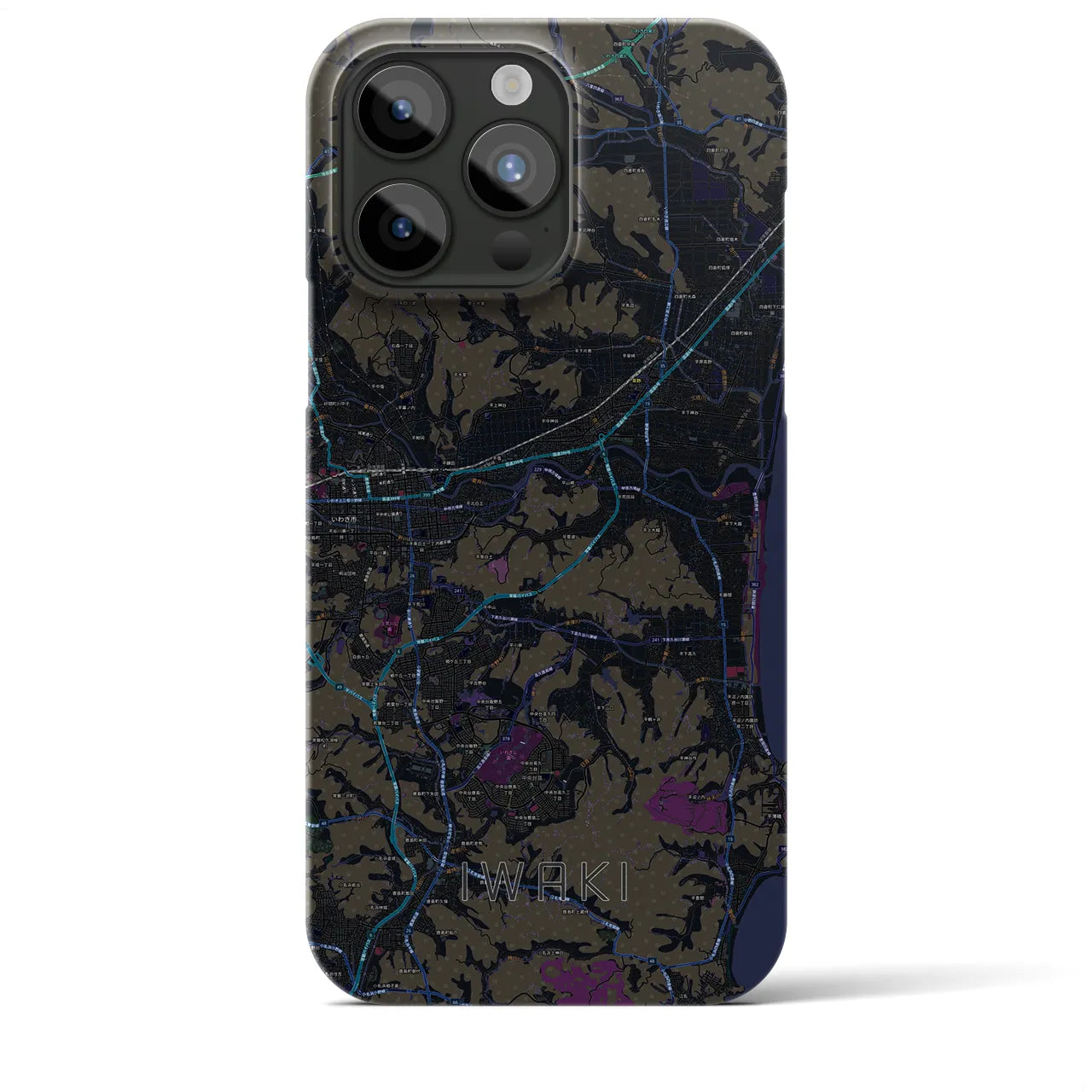 【いわき(福島県)】地図柄iPhoneケース(バックカバータイプ)
