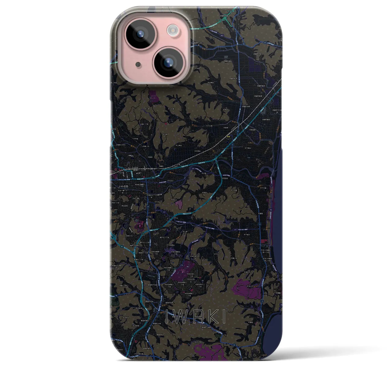 【いわき(福島県)】地図柄iPhoneケース(バックカバータイプ)