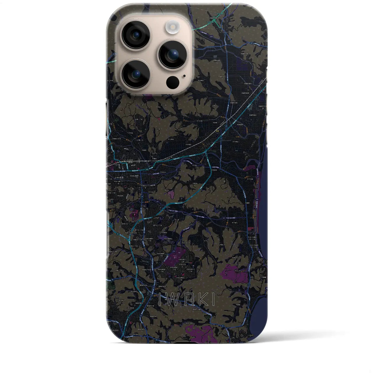 【いわき(福島県)】地図柄iPhoneケース(バックカバータイプ)