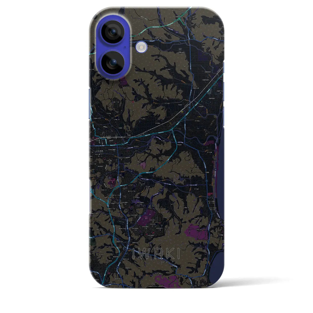 【いわき(福島県)】地図柄iPhoneケース(バックカバータイプ)