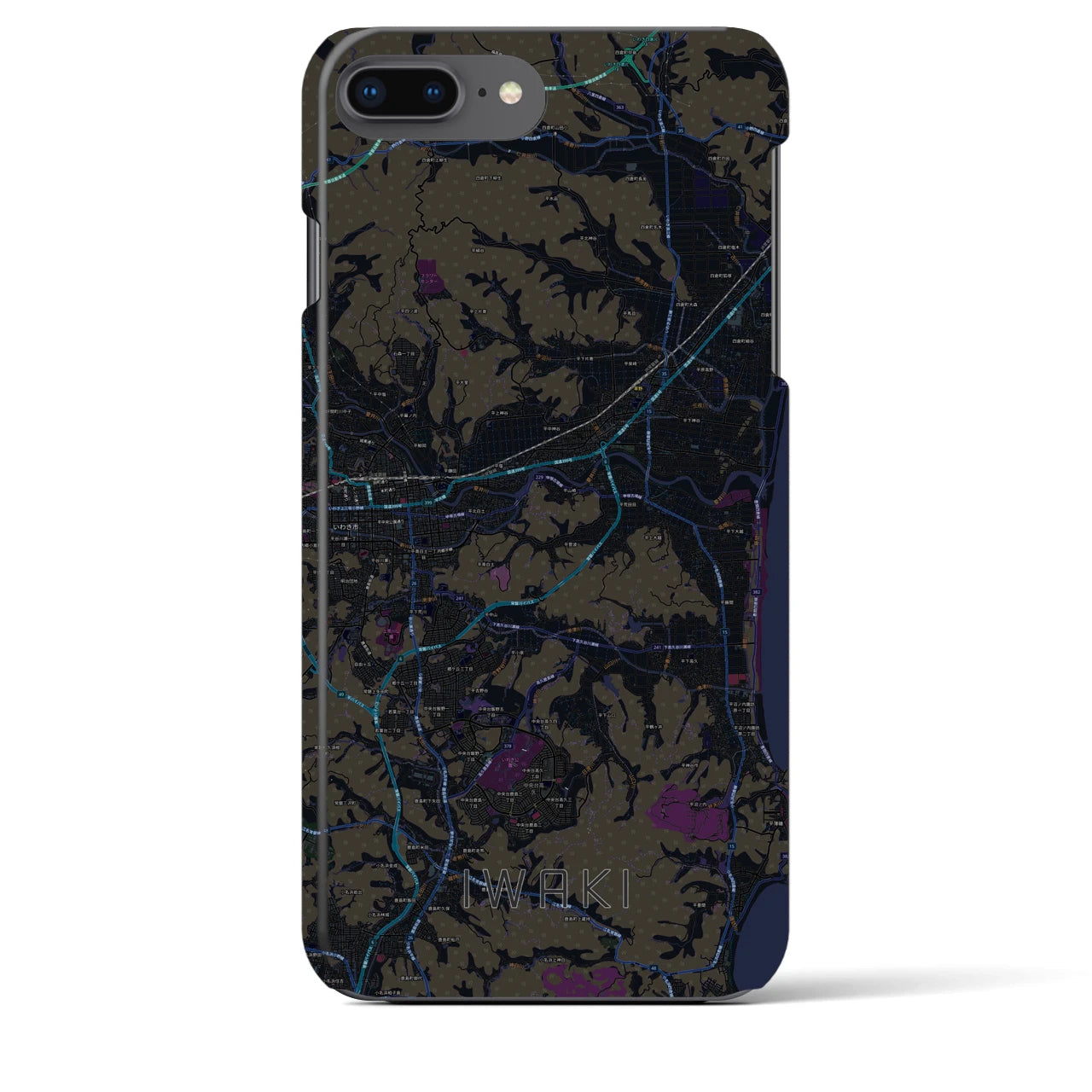 【いわき(福島県)】地図柄iPhoneケース(バックカバータイプ)
