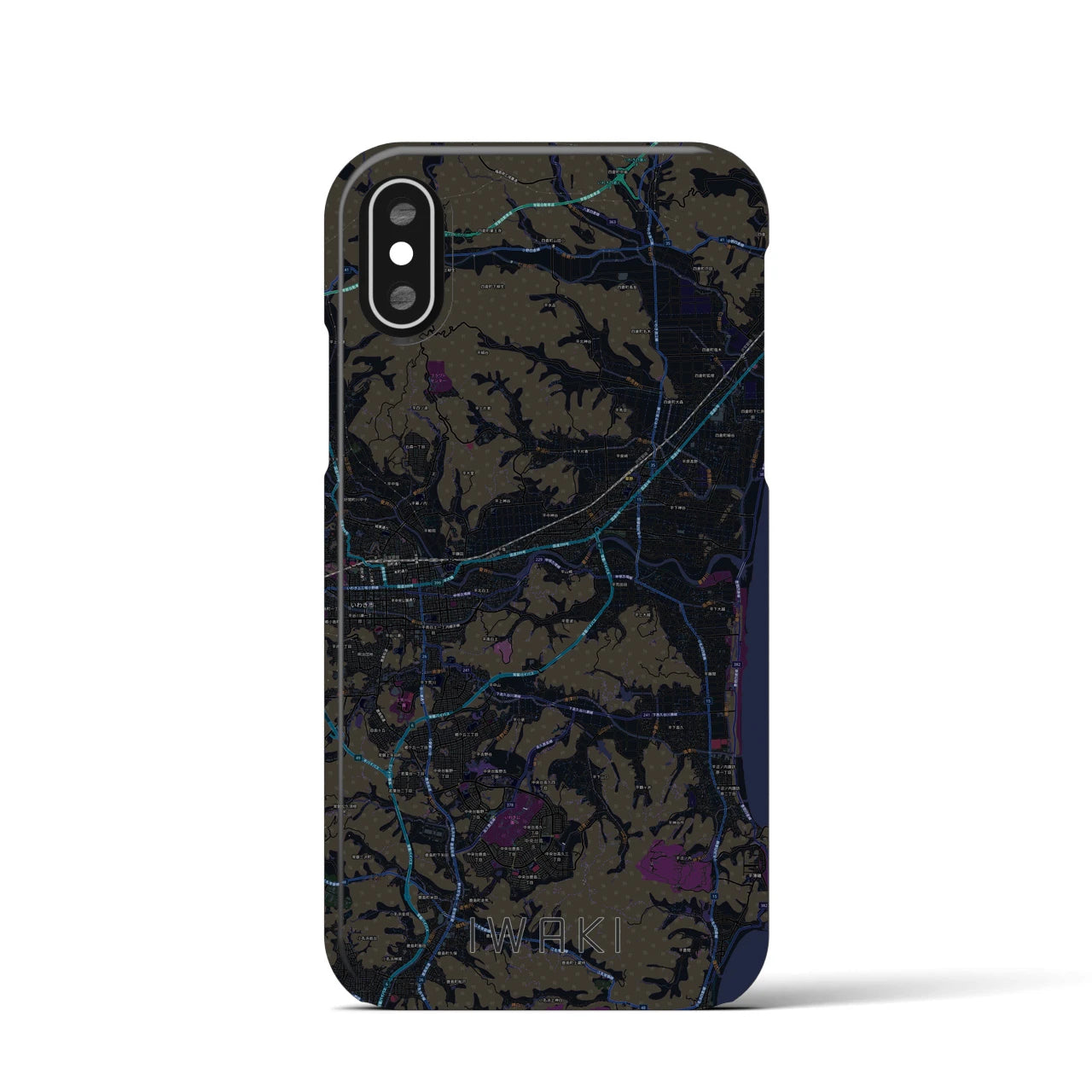 【いわき(福島県)】地図柄iPhoneケース(バックカバータイプ)