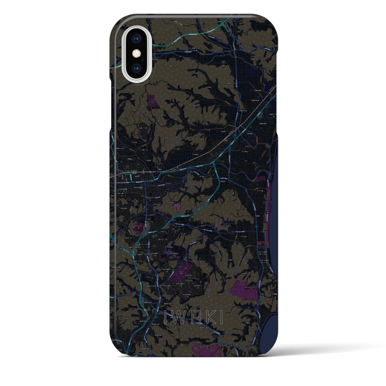 【いわき(福島県)】地図柄iPhoneケース(バックカバータイプ)