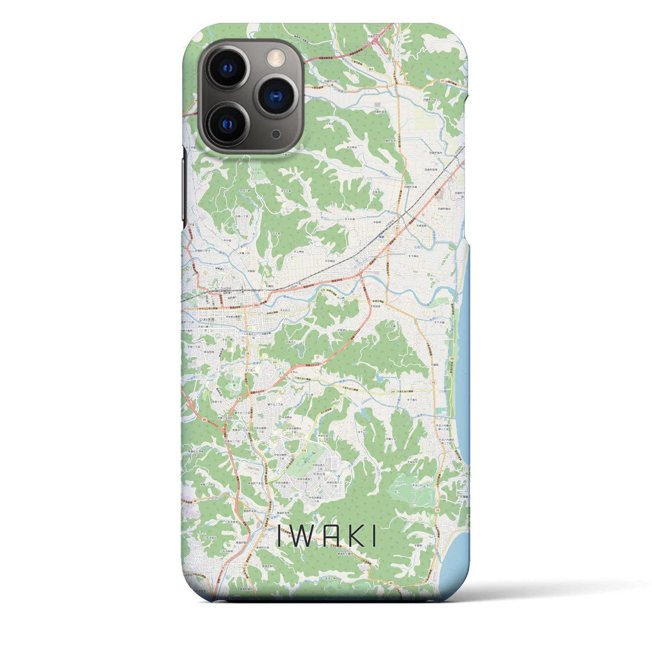 【いわき(福島県)】地図柄iPhoneケース(バックカバータイプ)