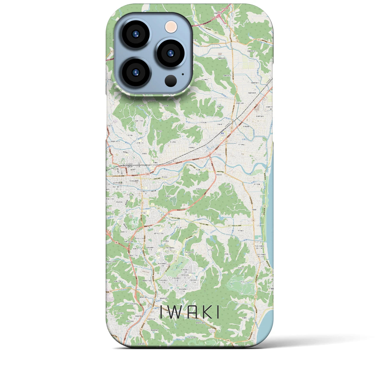 【いわき(福島県)】地図柄iPhoneケース(バックカバータイプ)