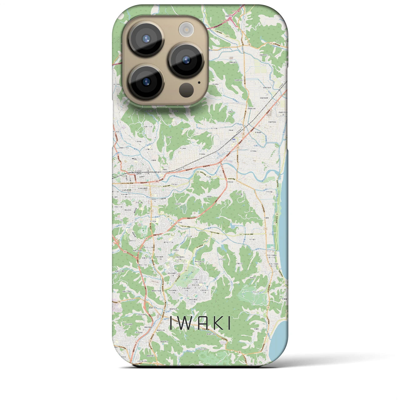 【いわき(福島県)】地図柄iPhoneケース(バックカバータイプ)