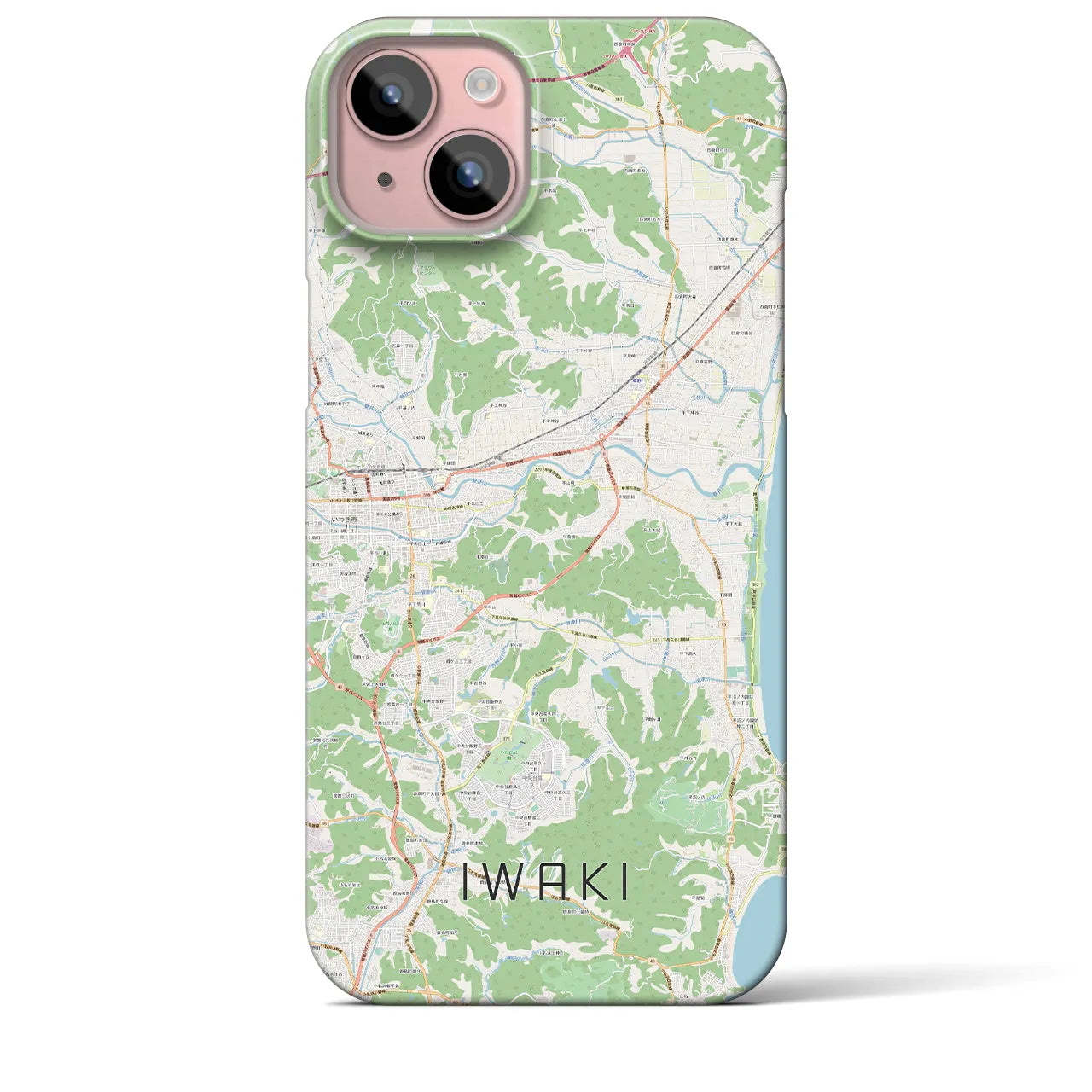 【いわき(福島県)】地図柄iPhoneケース(バックカバータイプ)