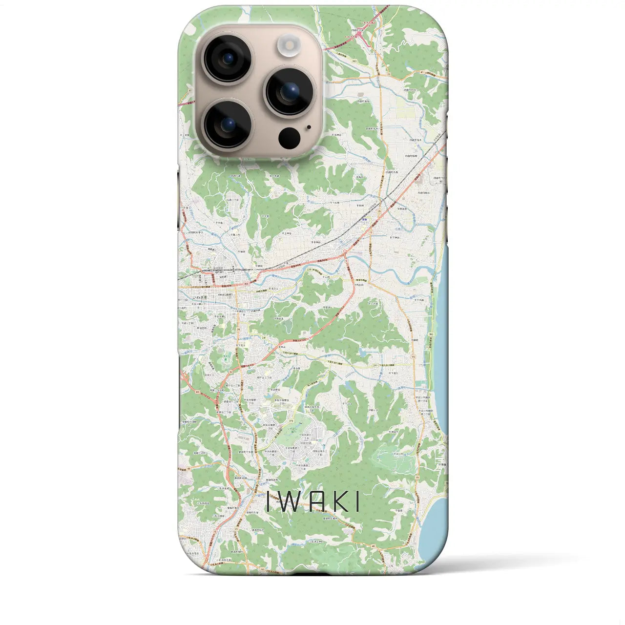 【いわき(福島県)】地図柄iPhoneケース(バックカバータイプ)