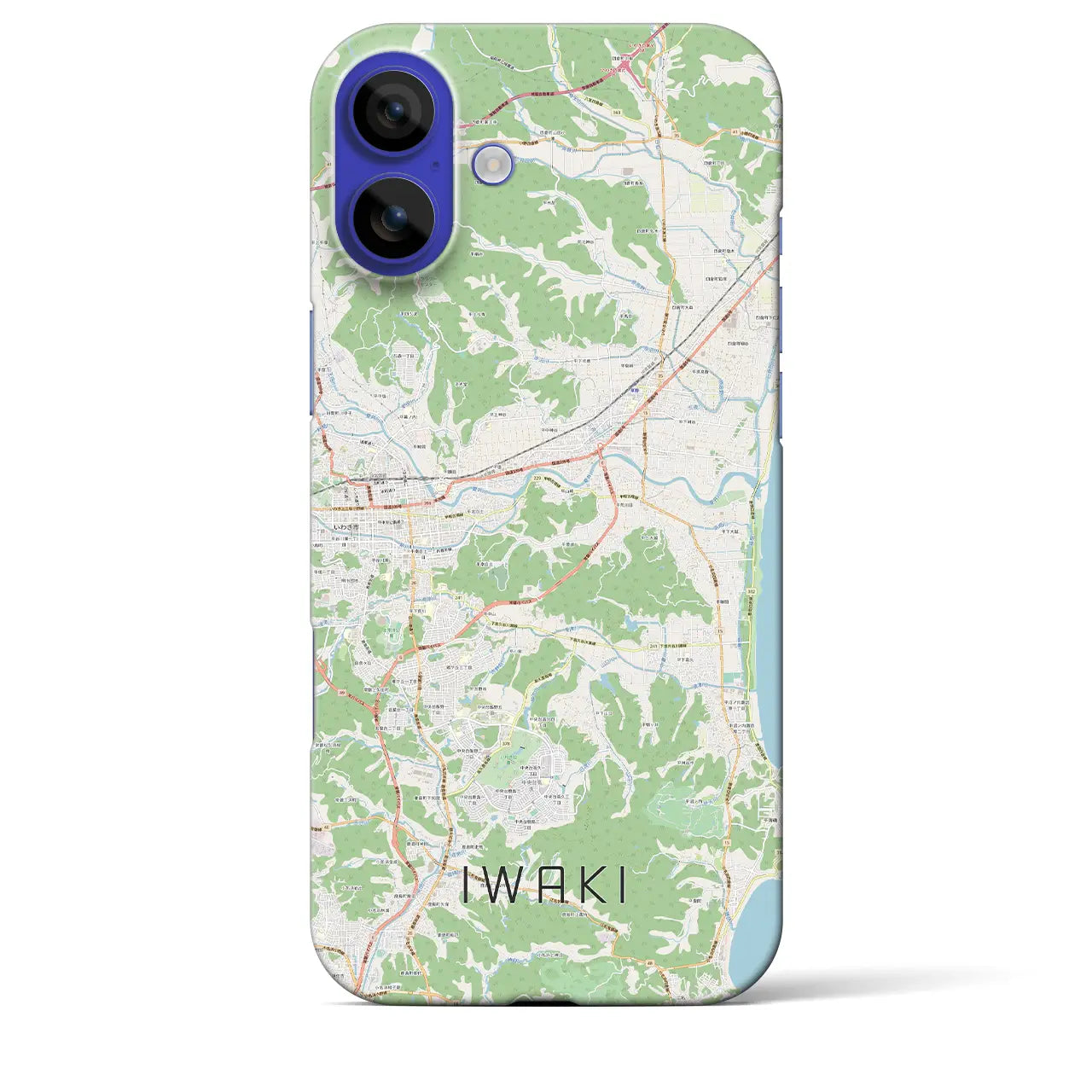 【いわき(福島県)】地図柄iPhoneケース(バックカバータイプ)ナチュラル・iPhone 16 Pro Max 用