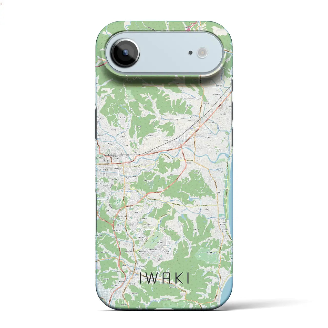 【いわき(福島県)】地図柄iPhoneケース(バックカバータイプ)ブラック・iPhone 17 Pro Max 用