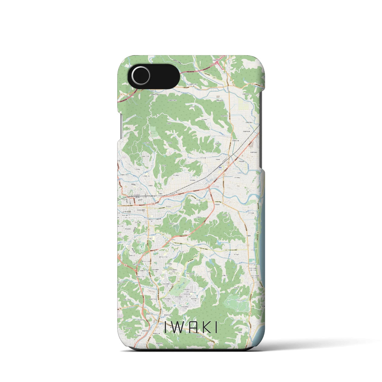 【いわき(福島県)】地図柄iPhoneケース(バックカバータイプ)