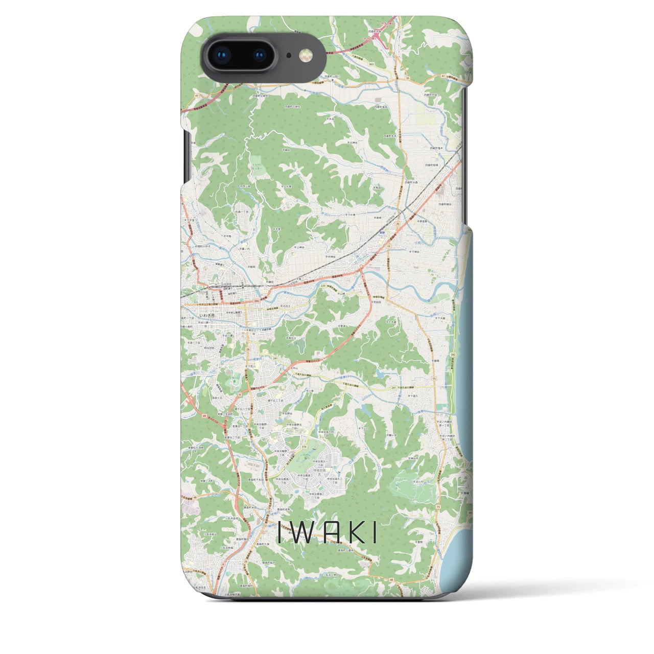 【いわき(福島県)】地図柄iPhoneケース(バックカバータイプ)