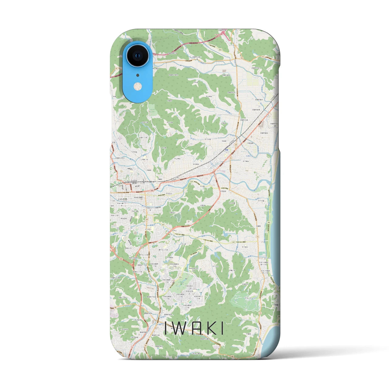 【いわき(福島県)】地図柄iPhoneケース(バックカバータイプ)