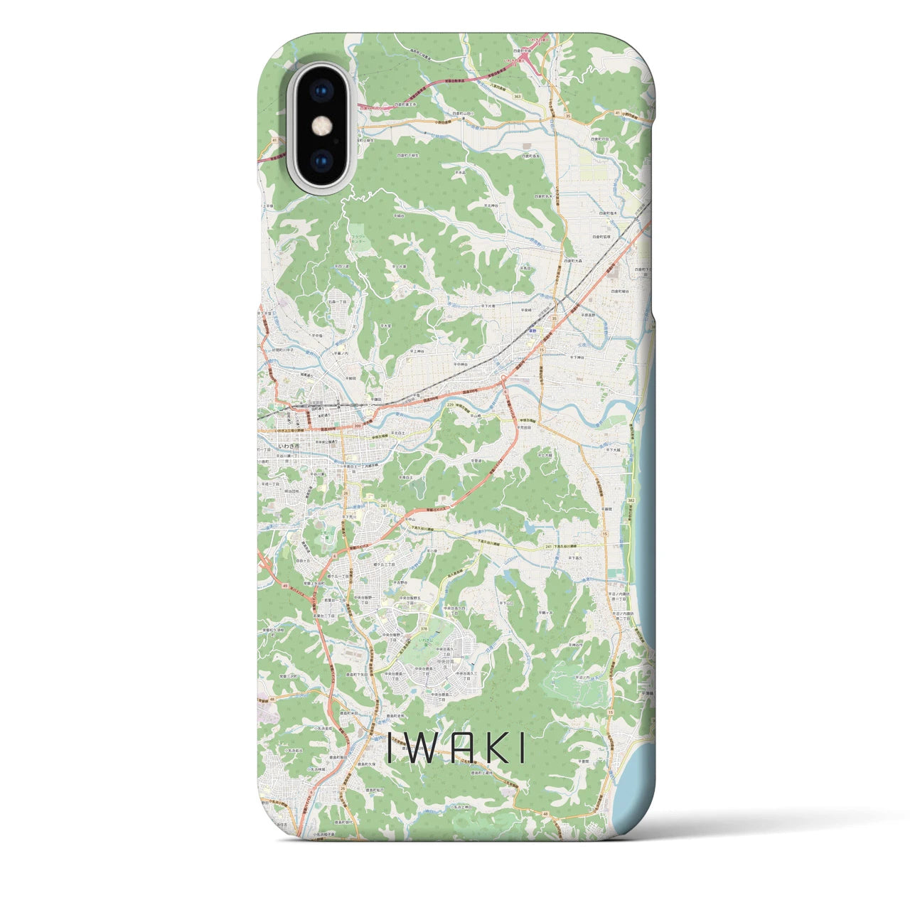 【いわき(福島県)】地図柄iPhoneケース(バックカバータイプ)