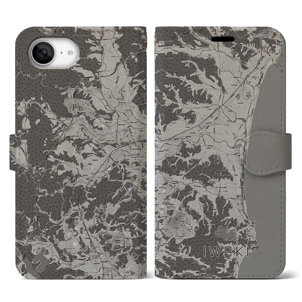 【いわき(福島県)】地図柄iPhoneケース(手帳タイプ)