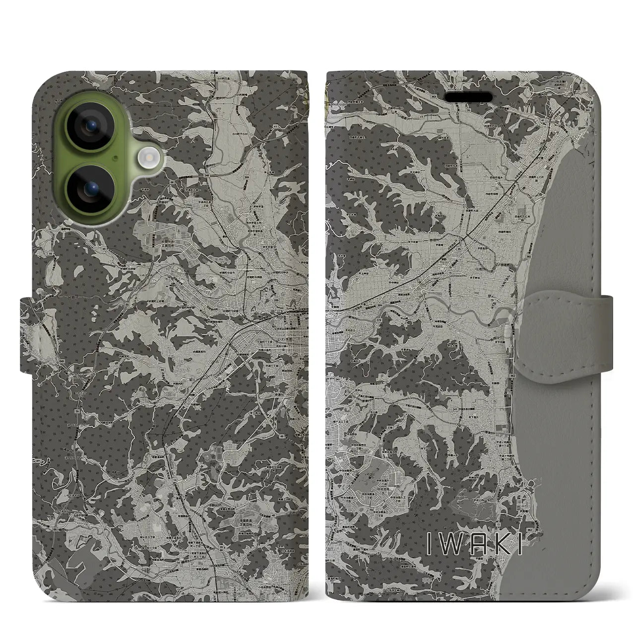 【いわき(福島県)】地図柄iPhoneケース(手帳タイプ)