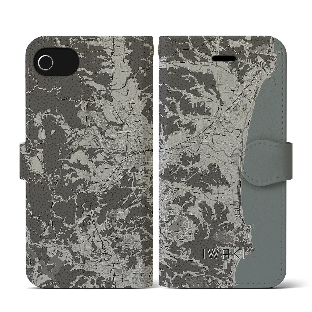 【いわき(福島県)】地図柄iPhoneケース(手帳タイプ)