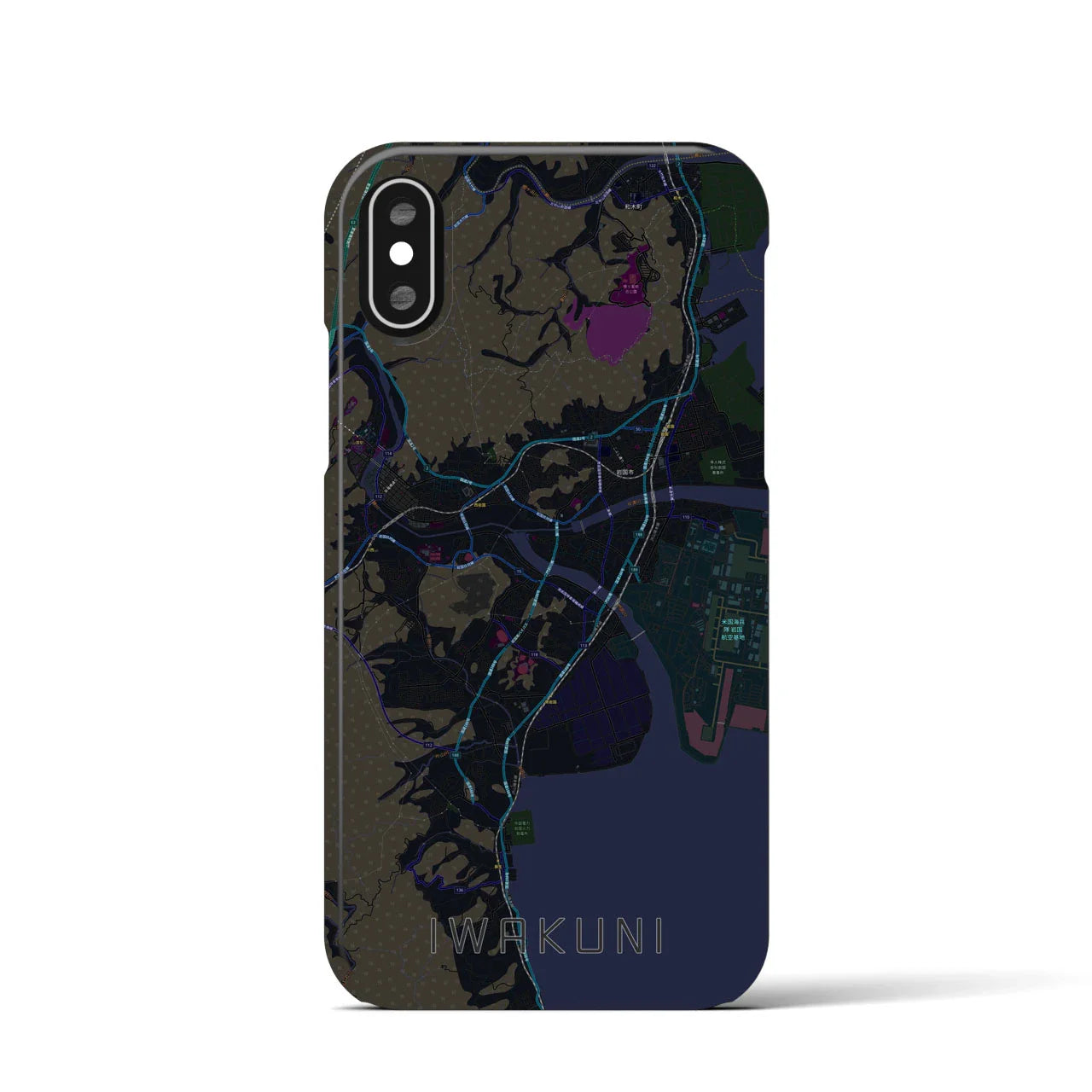 【岩国(山口県)】地図柄iPhoneケース(バックカバータイプ)
