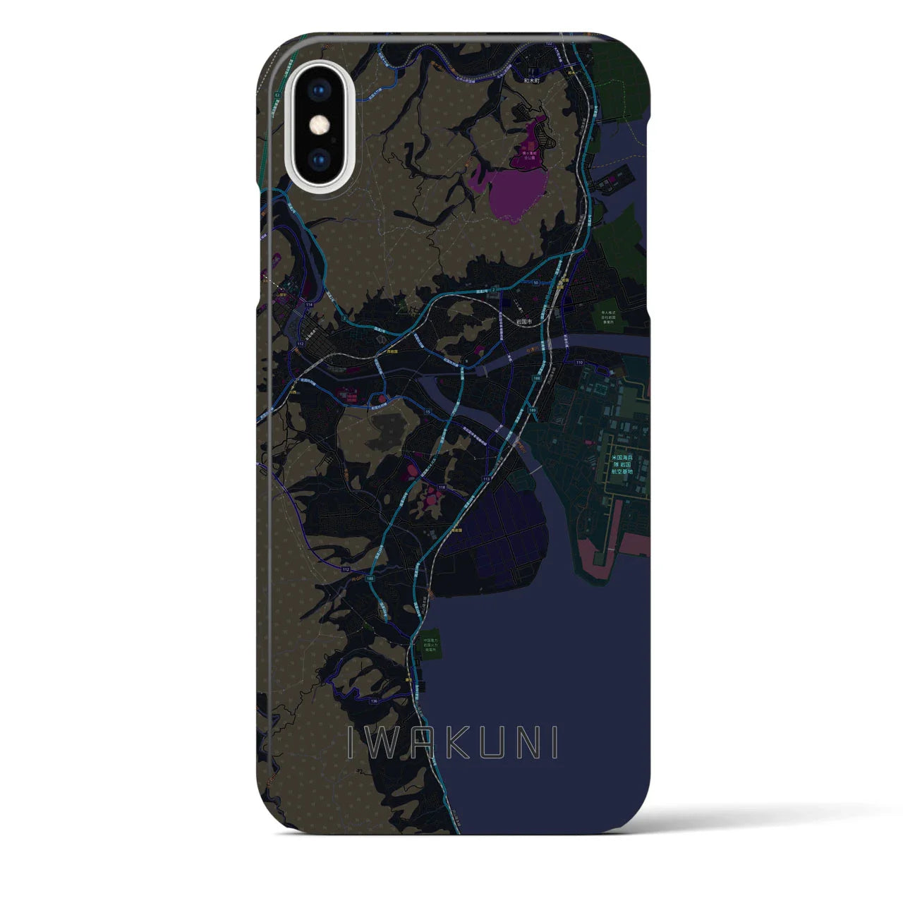 【岩国(山口県)】地図柄iPhoneケース(バックカバータイプ)