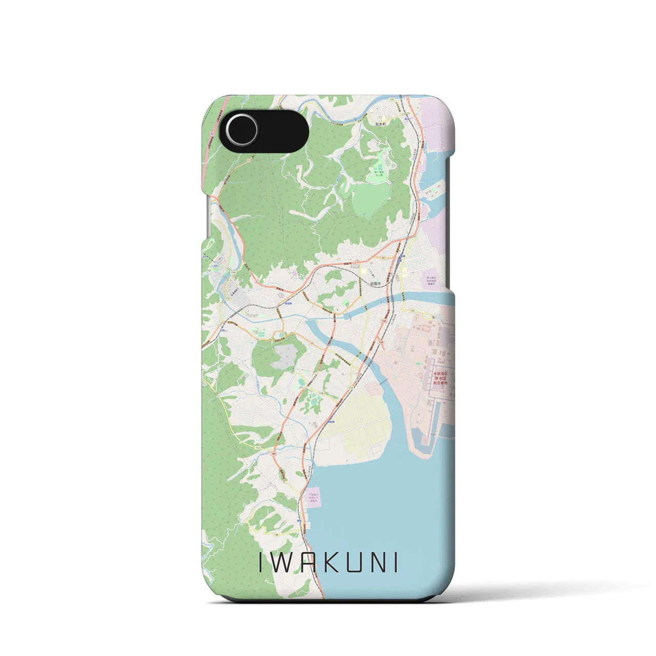 【岩国(山口県)】地図柄iPhoneケース(バックカバータイプ)