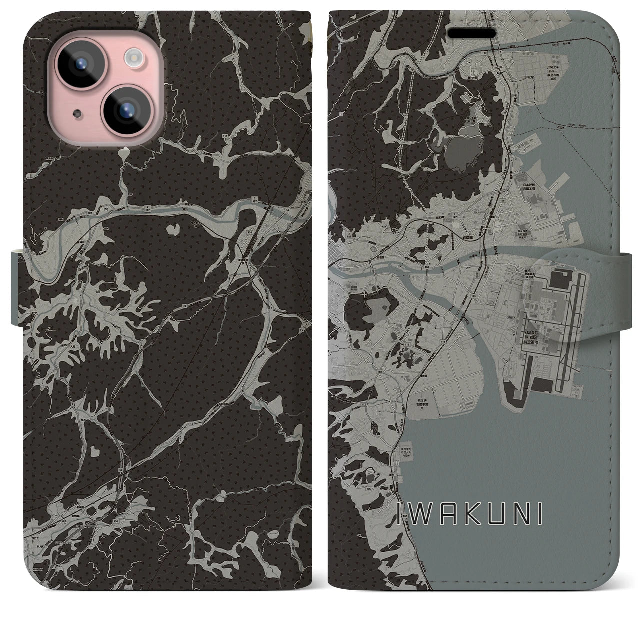 【岩国(山口県)】地図柄iPhoneケース(手帳タイプ)