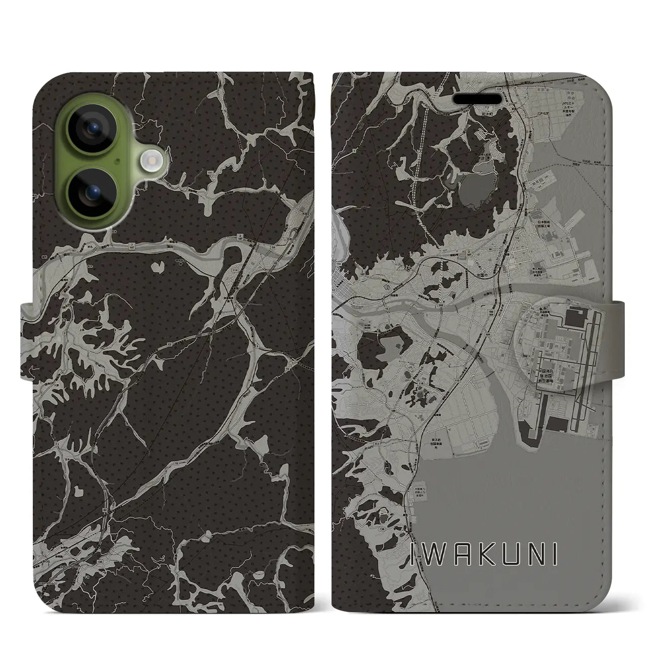 【岩国(山口県)】地図柄iPhoneケース(手帳タイプ)