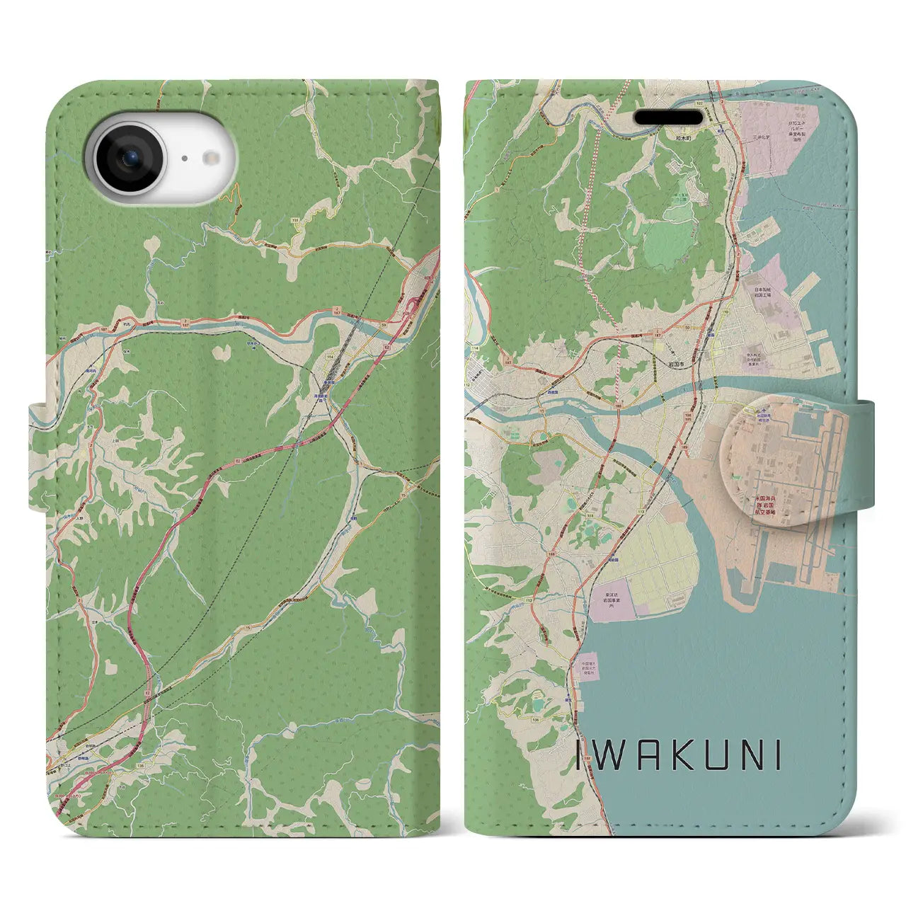 【岩国(山口県)】地図柄iPhoneケース(手帳タイプ)