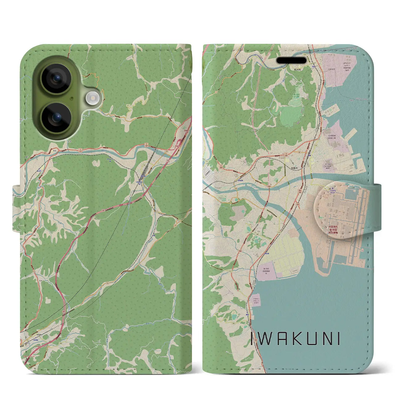 【岩国(山口県)】地図柄iPhoneケース(手帳タイプ)