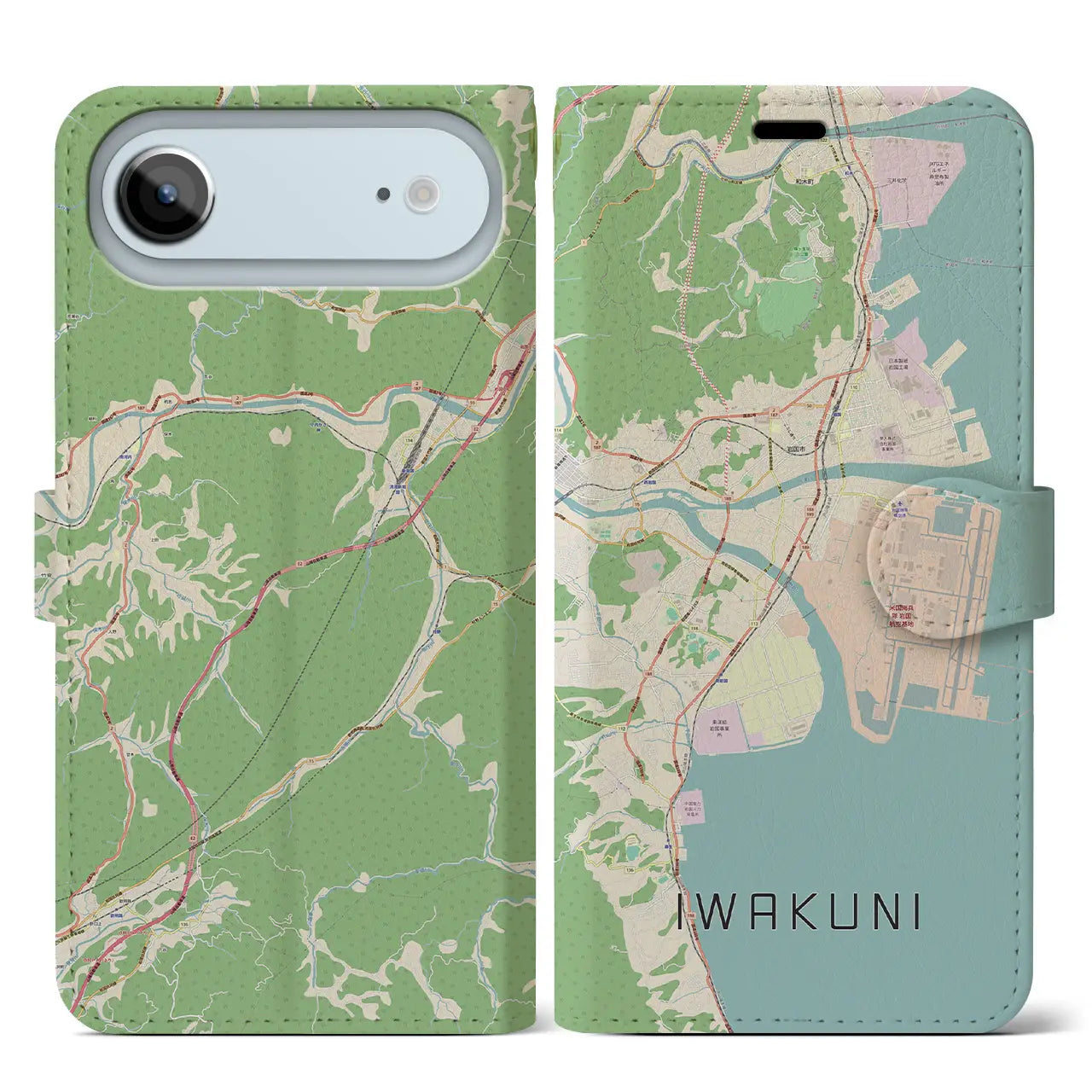 【岩国(山口県)】地図柄iPhoneケース(手帳タイプ)