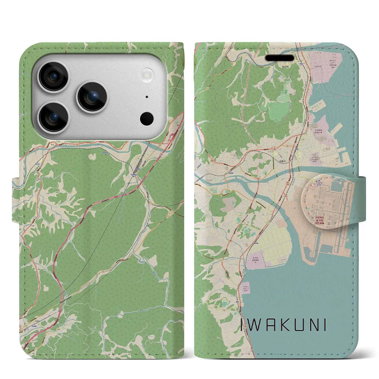 【岩国(山口県)】地図柄iPhoneケース(手帳タイプ)