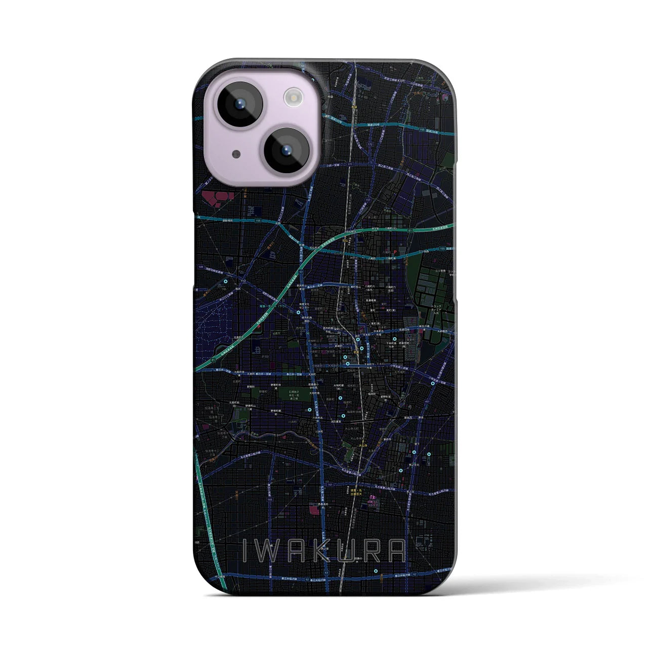【岩倉(愛知県)】地図柄iPhoneケース(バックカバータイプ)