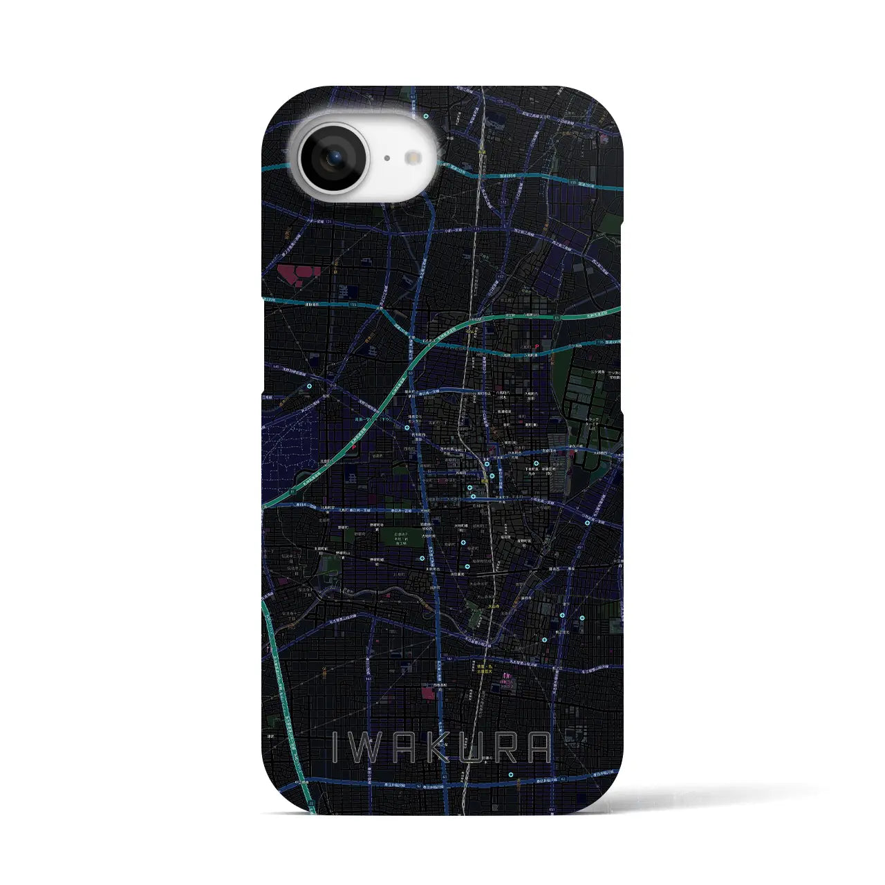 【岩倉(愛知県)】地図柄iPhoneケース(バックカバータイプ)