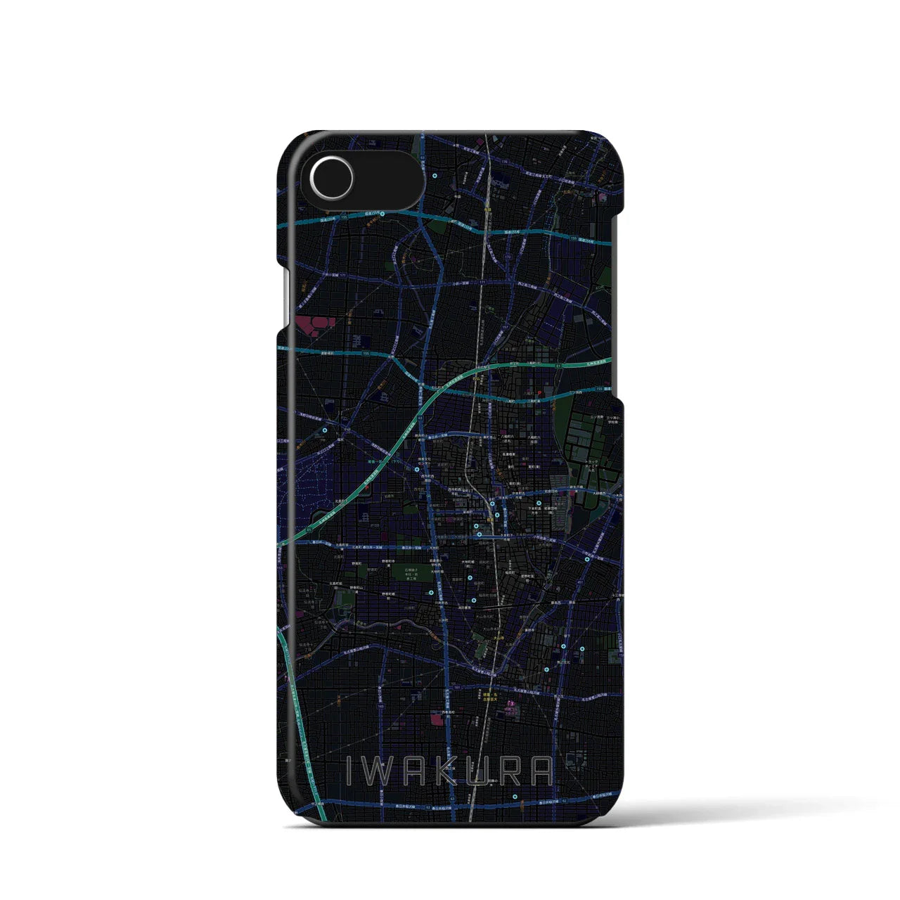 【岩倉(愛知県)】地図柄iPhoneケース(バックカバータイプ)