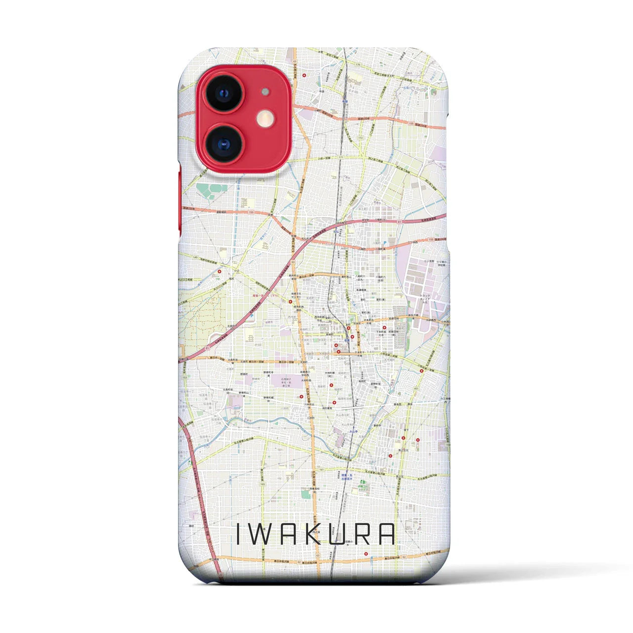 【岩倉(愛知県)】地図柄iPhoneケース(バックカバータイプ)