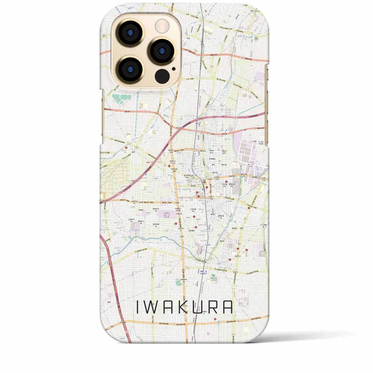 【岩倉(愛知県)】地図柄iPhoneケース(バックカバータイプ)