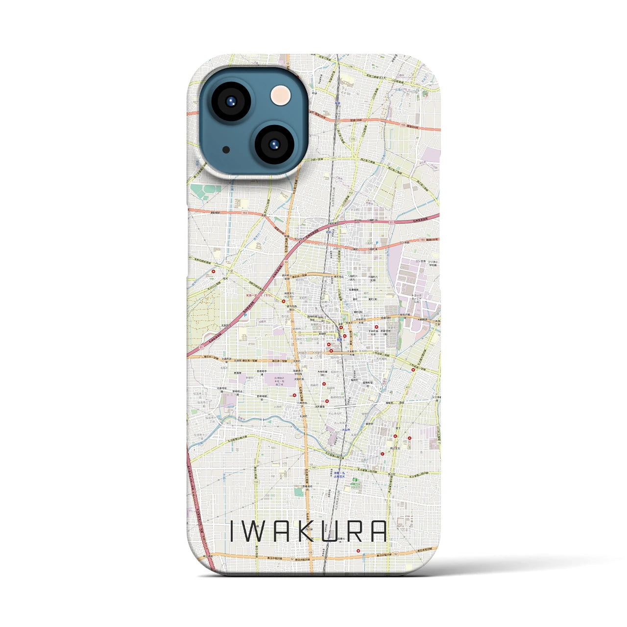 【岩倉(愛知県)】地図柄iPhoneケース(バックカバータイプ)