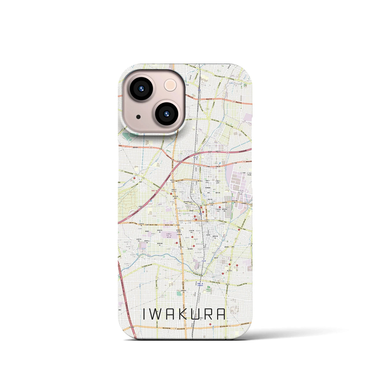 【岩倉(愛知県)】地図柄iPhoneケース(バックカバータイプ)