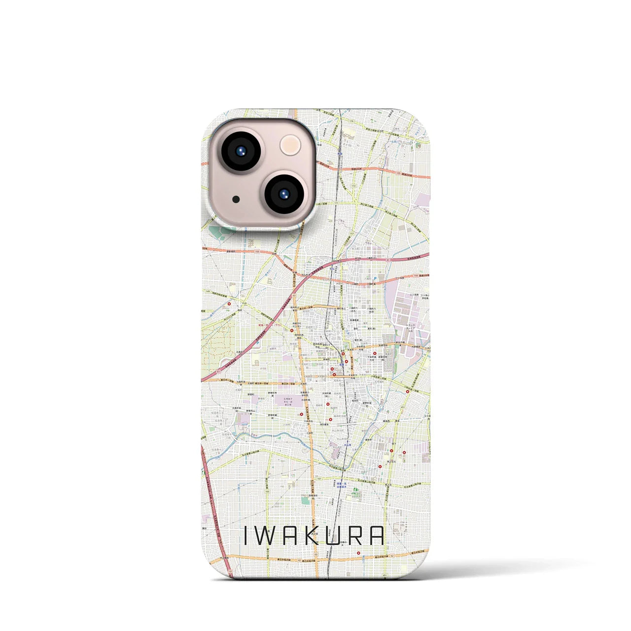 【岩倉(愛知県)】地図柄iPhoneケース(バックカバータイプ)