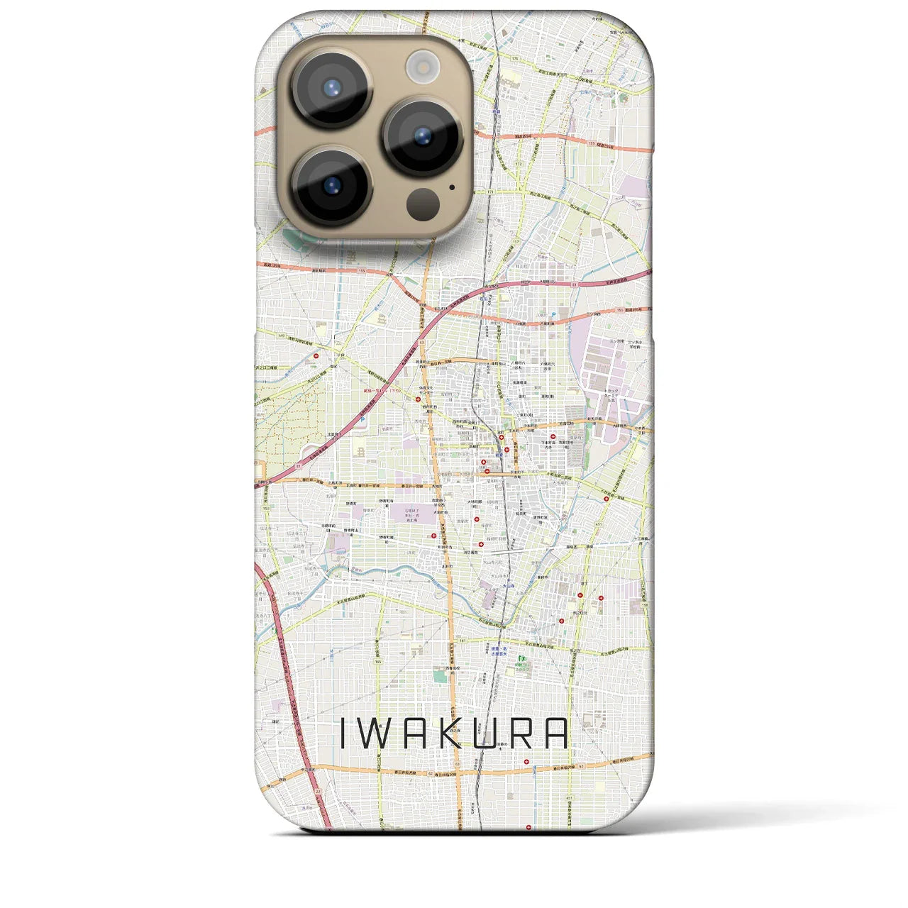 【岩倉(愛知県)】地図柄iPhoneケース(バックカバータイプ)