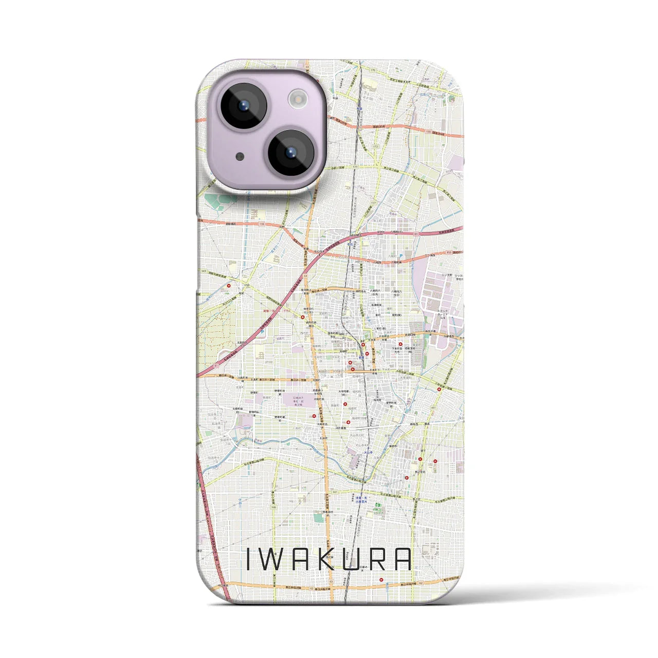 【岩倉(愛知県)】地図柄iPhoneケース(バックカバータイプ)
