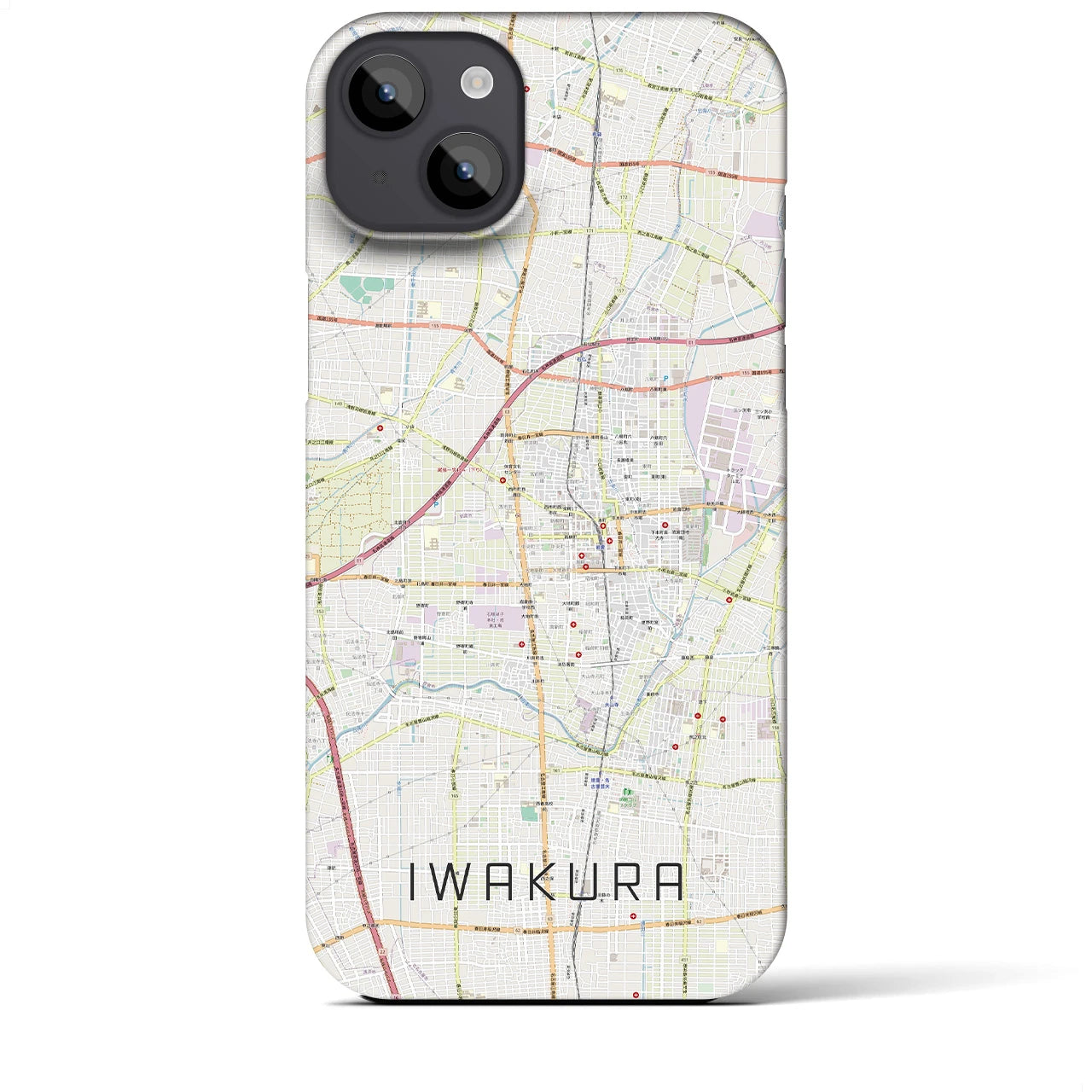【岩倉(愛知県)】地図柄iPhoneケース(バックカバータイプ)